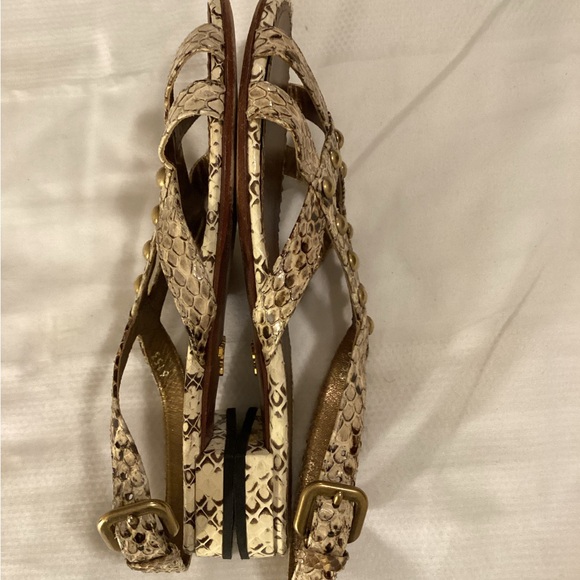 Prada Studded Snakeskin Sandals - Picture 8 of 11